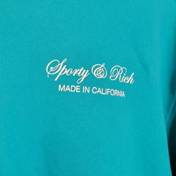 NWT Sporty & Rich Crewneck Sweater Ocean Blue Sz S - Picture 3 of 9